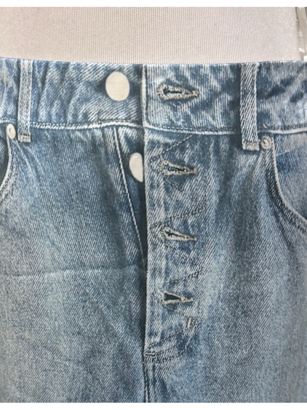 Zara trompe l'oeil denim silk skirt - printed denim - Picture 4 of 9